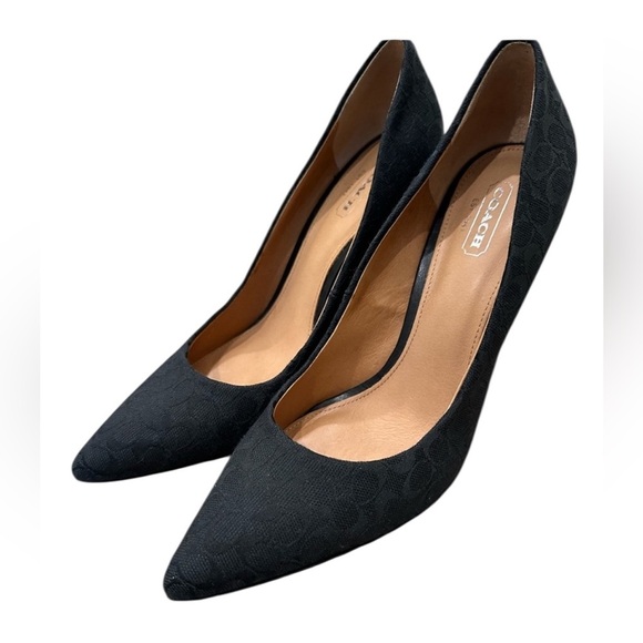 COACH ELLIN Signature Mono Pumps
Size 6 Black Formal Office Classic Designer - Picture 1 of 17